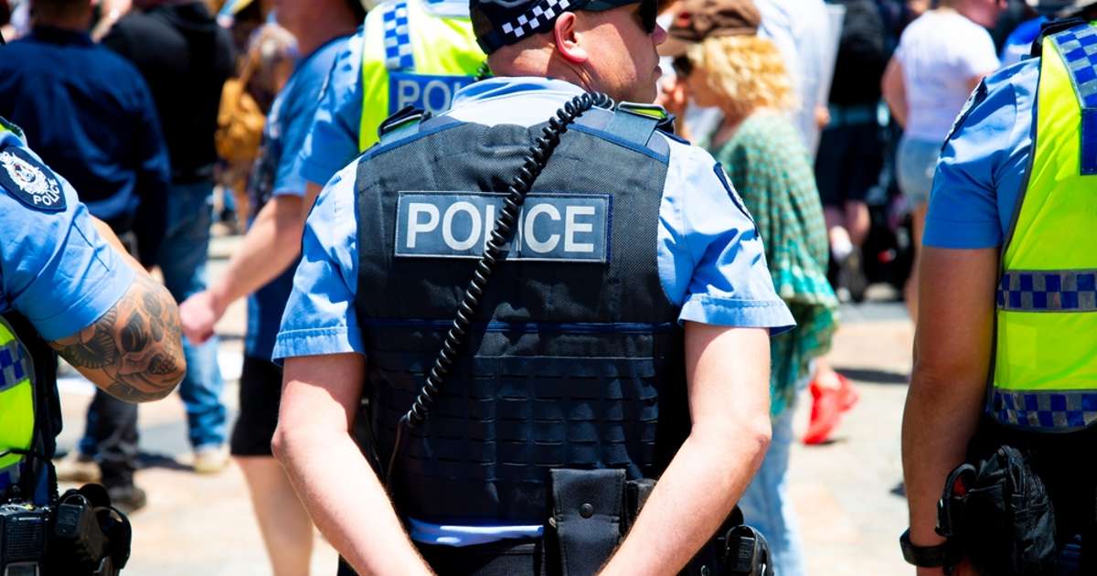 Australian Police standing in public