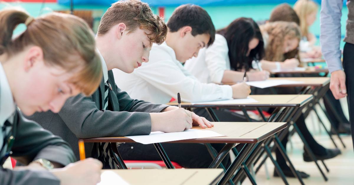 Students seated and taking an exam